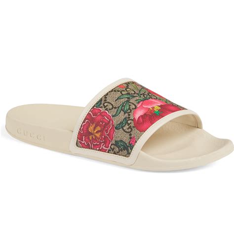 gucci blue floral shoes|gucci floral slides nordstrom.